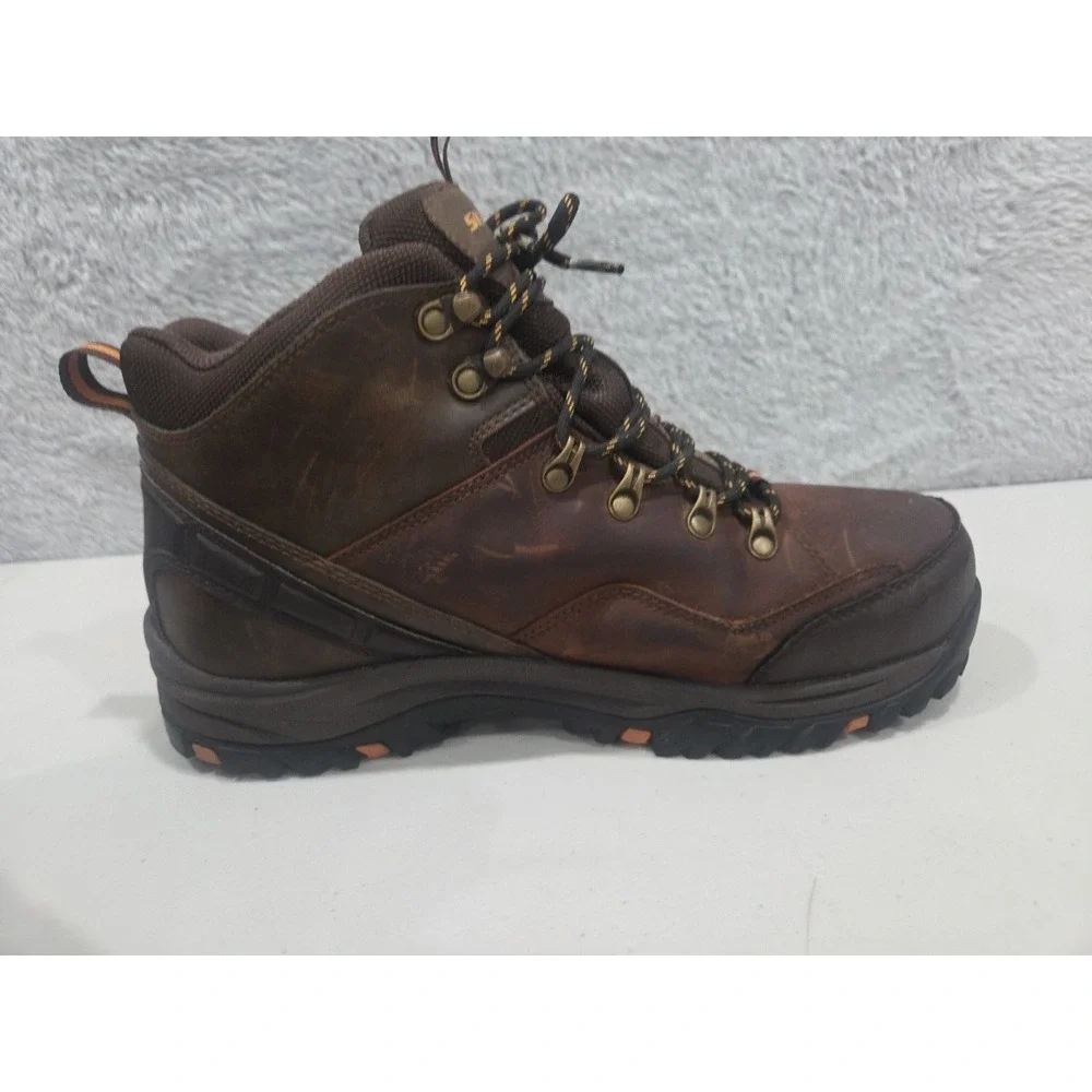 Skechers Traven Waterproof Hiking Boots, Brown Leather, Men's Sz 10